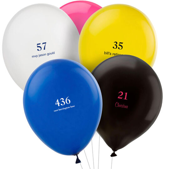 Design Your Own Big Number Latex Balloons
